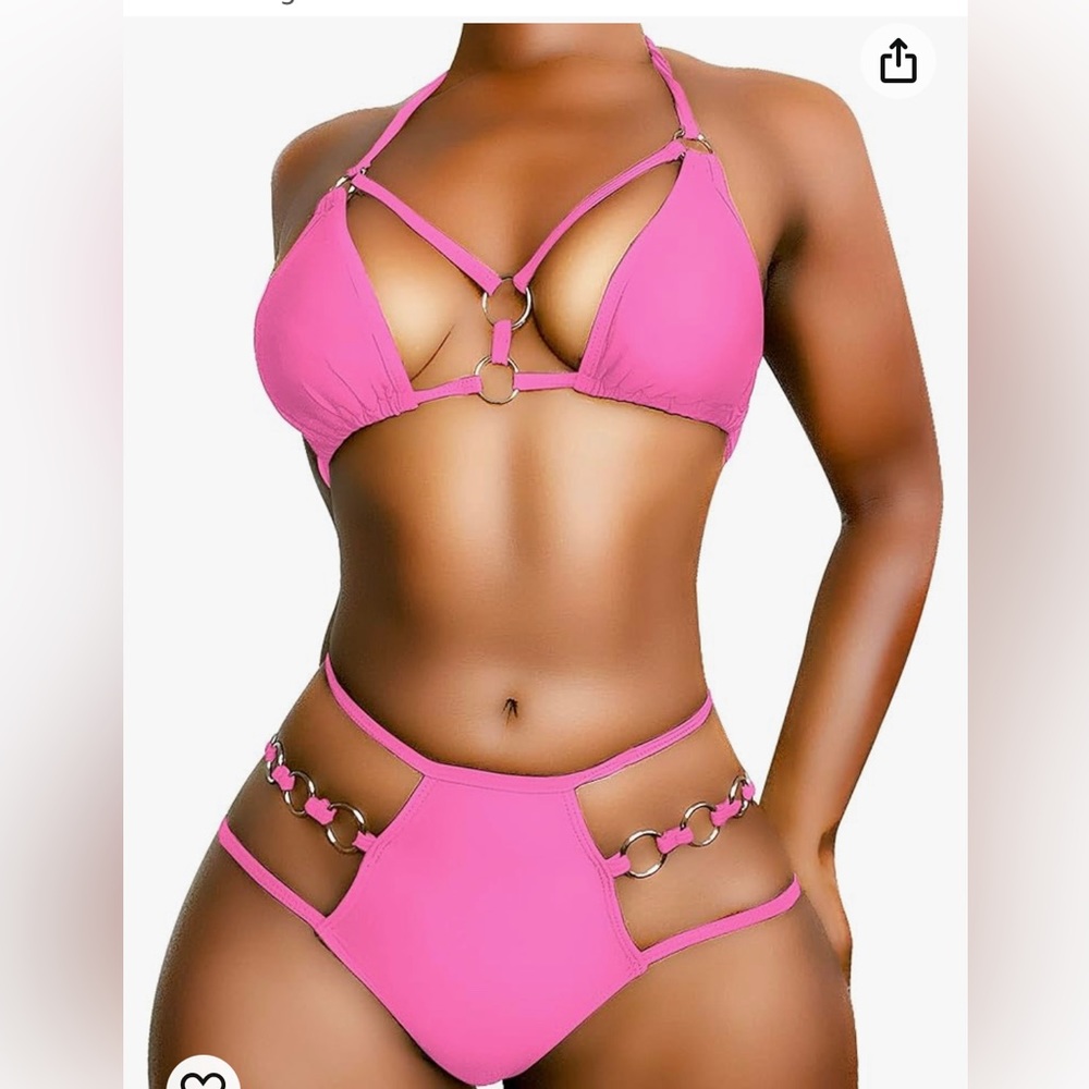 Strappy Pink Bikini Set